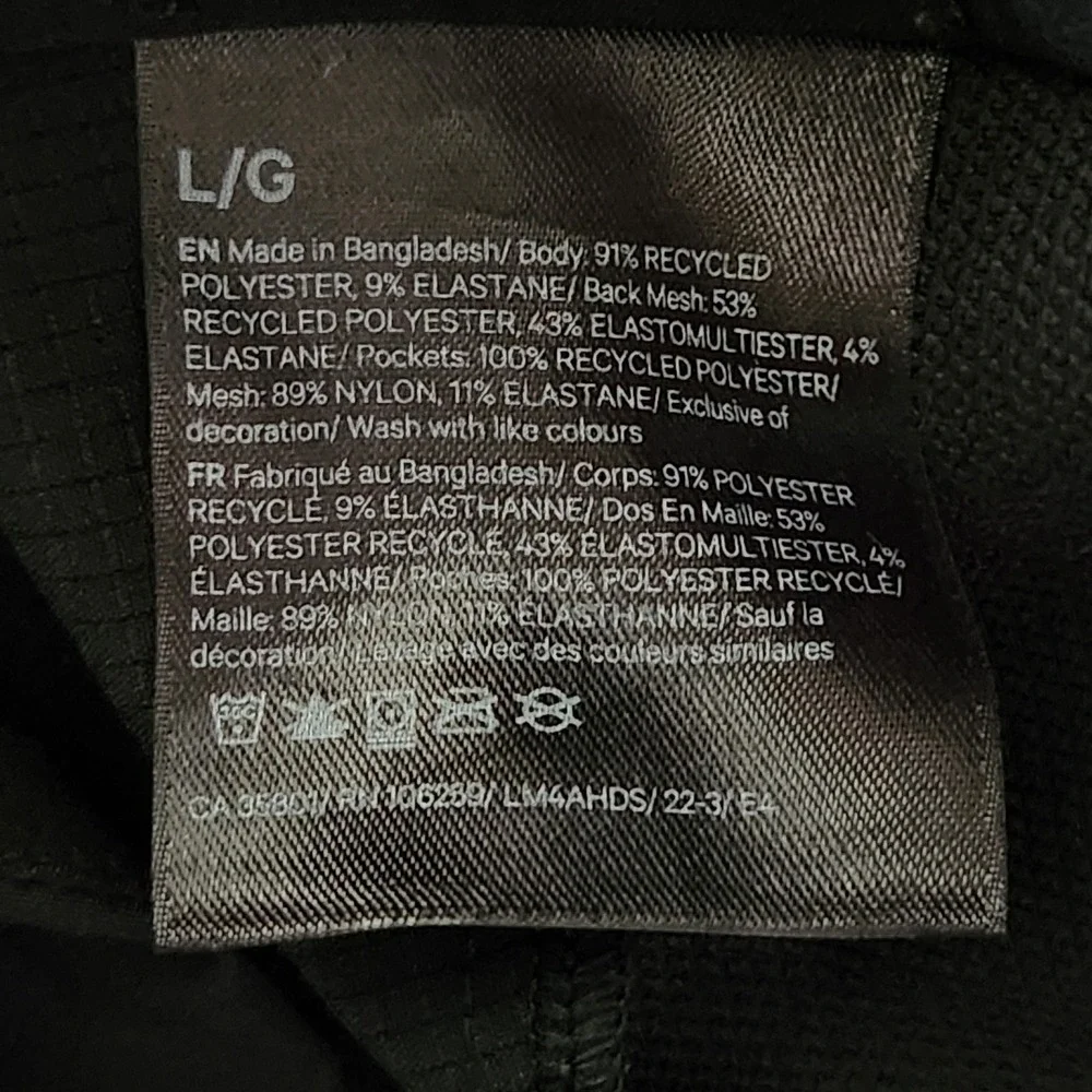 Lululemon Fast and Free Jacket Mens Large Black Hooded Reflective LM4AHDS